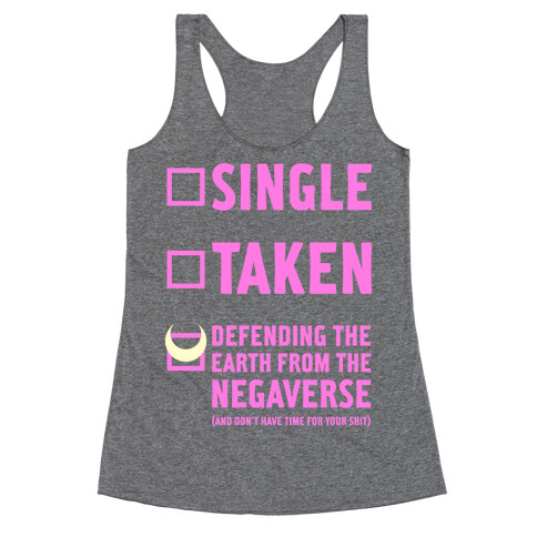 Single, Taken, Sailor Moon Racerback Tank Top