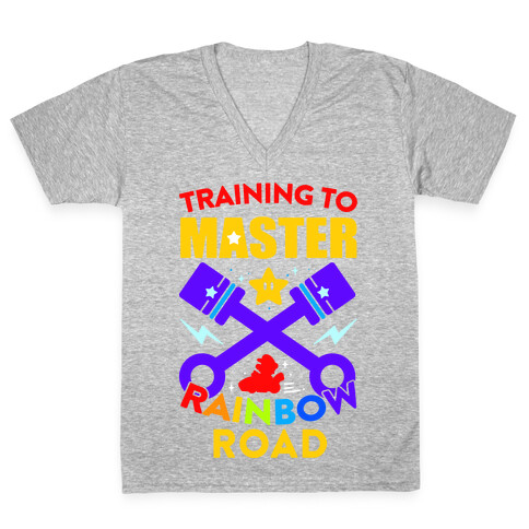 Training To Master Rainbow Road V-Neck Tee Shirt