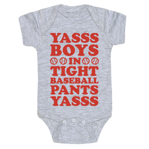 Yasss Baseball Pants Baby One-Piece
