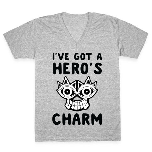 I've Got A Hero's Charm V-Neck Tee Shirt