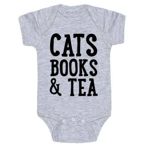 Cats, Books & Tea Baby One-Piece