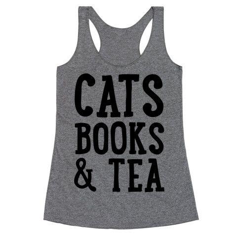 Cats, Books & Tea Racerback Tank Top