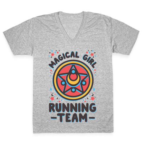 Magical Girl Running Team V-Neck Tee Shirt