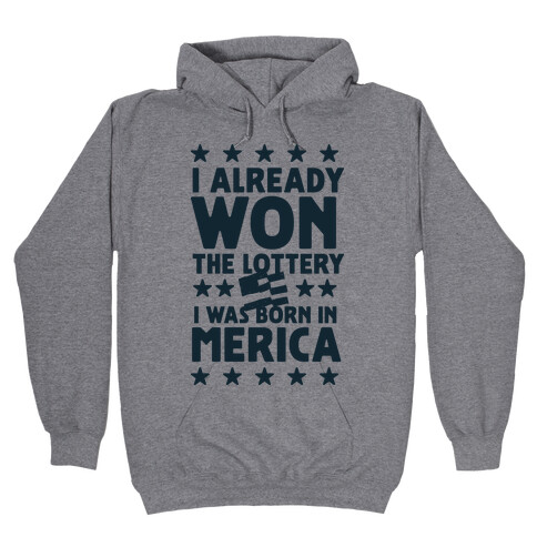 I Already Won the Lottery I Was Born in 'Merica Hooded Sweatshirt