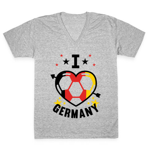 I Love Germany (Soccer) V-Neck Tee Shirt