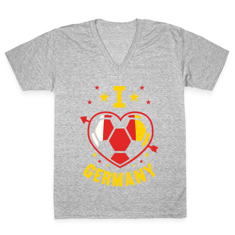 I Love Germany (Soccer) V-Neck Tee Shirt