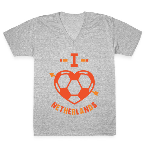 I Love Netherlands (Soccer) V-Neck Tee Shirt