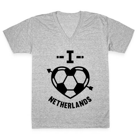 I Love Netherlands (Soccer) V-Neck Tee Shirt