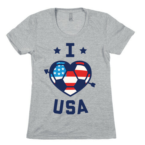 I Love USA (Soccer) Womens T-Shirt