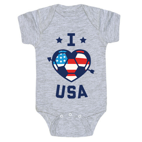 I Love USA (Soccer) Baby One-Piece