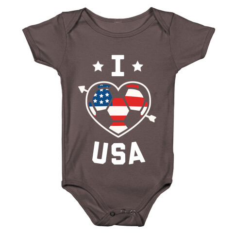 I Love USA (Soccer) Baby One-Piece