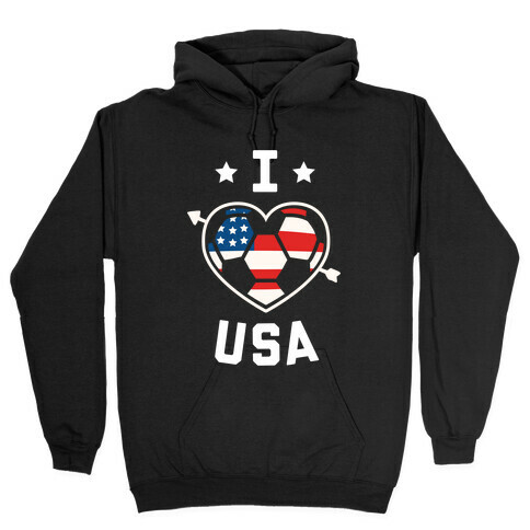 I Love USA (Soccer) Hooded Sweatshirt