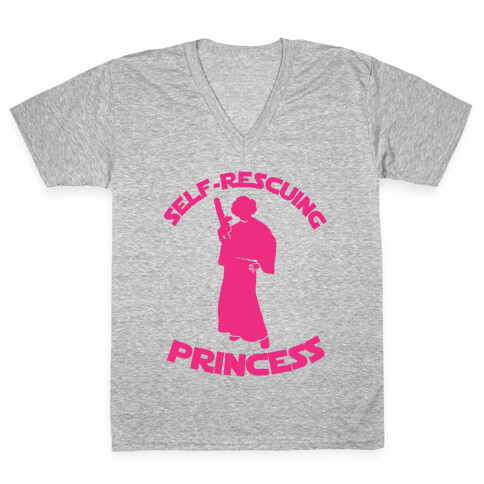 Self-Rescuing Princess V-Neck Tee Shirt