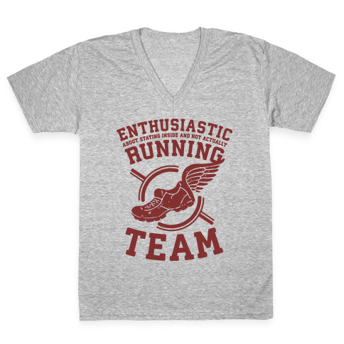 Enthusiastic Running Team V-Neck Tee Shirt