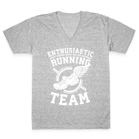 Enthusiastic Running Team V-Neck Tee Shirt