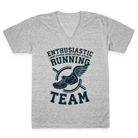 Enthusiastic Running Team V-Neck Tee Shirt
