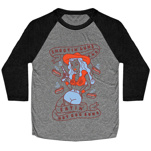 Buns And Guns Baseball Tee