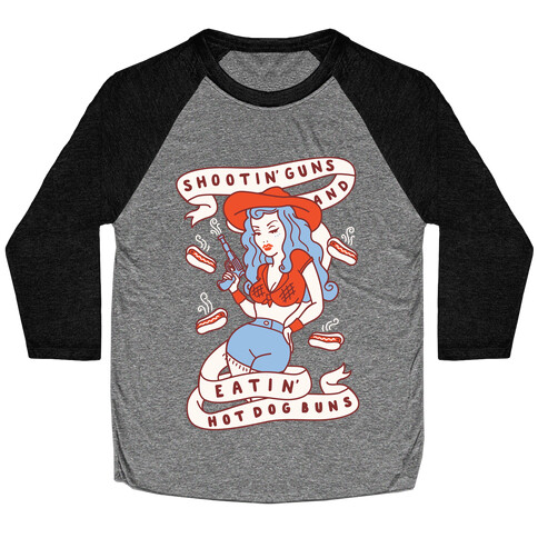 Buns And Guns Baseball Tee