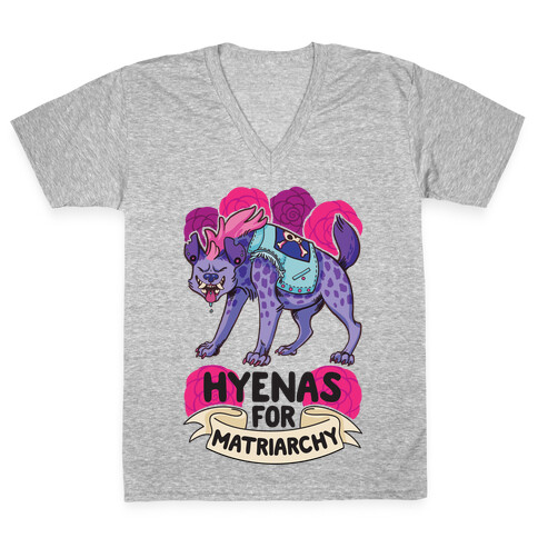 Hyenas For Matriarchy V-Neck Tee Shirt