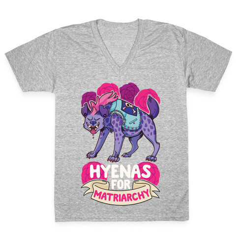 Hyenas For Matriarchy V-Neck Tee Shirt