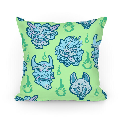 Oni Demons Pattern Pillow