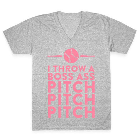 I Throw a Boss Ass Pitch V-Neck Tee Shirt