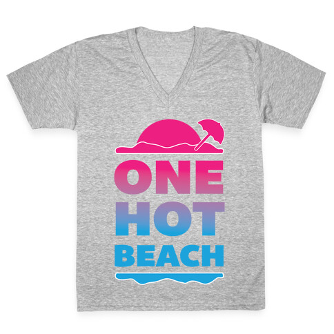 One Hot Beach V-Neck Tee Shirt