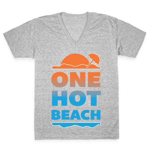 One Hot Beach V-Neck Tee Shirt