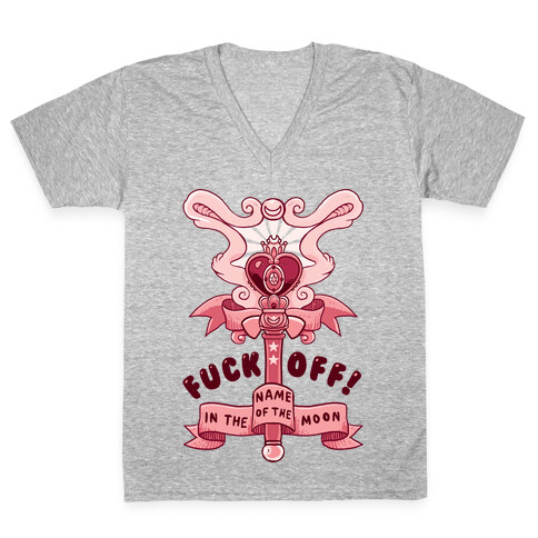 F*** Off! In The Name Of The Moon V-Neck Tee Shirt