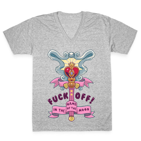 F*** Off! In The Name Of The Moon V-Neck Tee Shirt