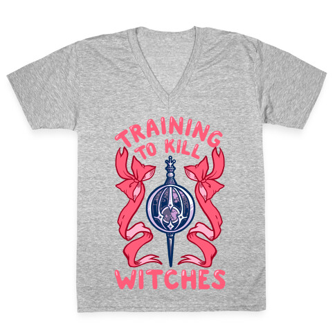 Training To Kill Witches V-Neck Tee Shirt