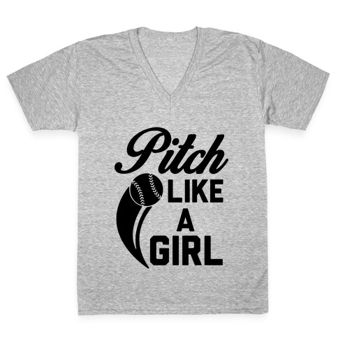 Pitch Like a Girl V-Neck Tee Shirt