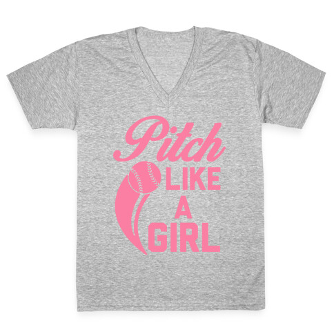Pitch Like a Girl V-Neck Tee Shirt