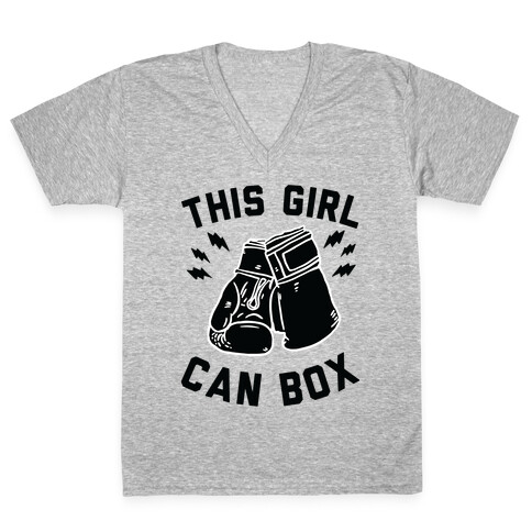 This Girl Can Box V-Neck Tee Shirt