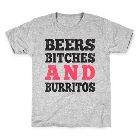 Beers Bitches And Burritos (Tank) Kids T-Shirt