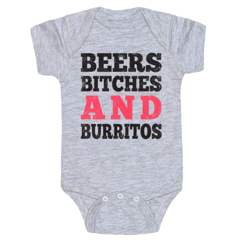 Beers Bitches And Burritos (Tank) Baby One-Piece