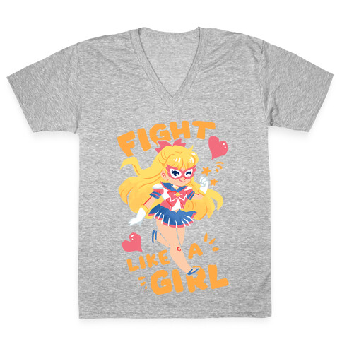 Fight Like A Girl: Venus Parody V-Neck Tee Shirt