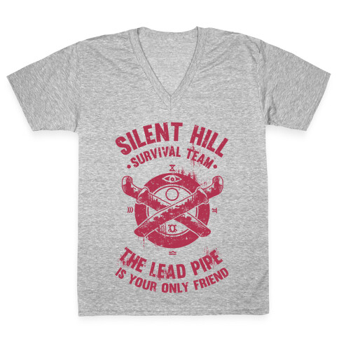 Silent Hill Survival Team The Lead Pipe Is Your Only Friend V-Neck Tee Shirt