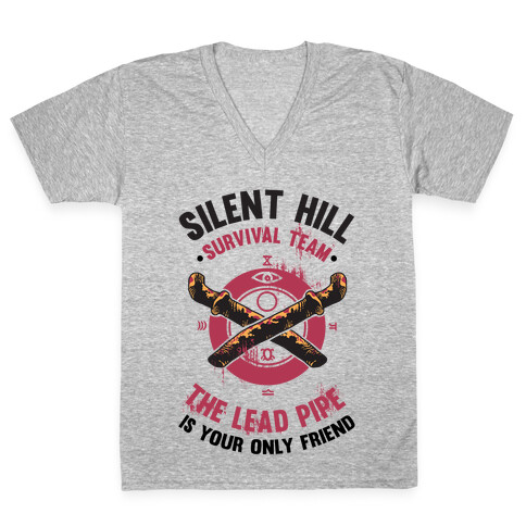 Silent Hill Survival Team The Lead Pipe Is Your Only Friend V-Neck Tee Shirt