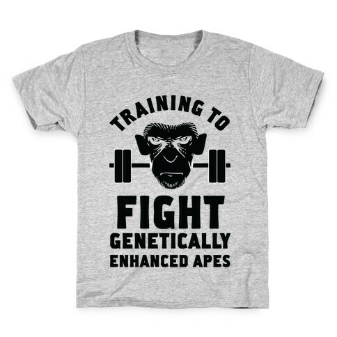 Training To Fight Genetically Enhanced Apes Kids T-Shirt