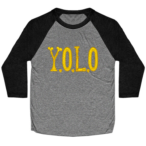 YOLO (golden) Baseball Tee