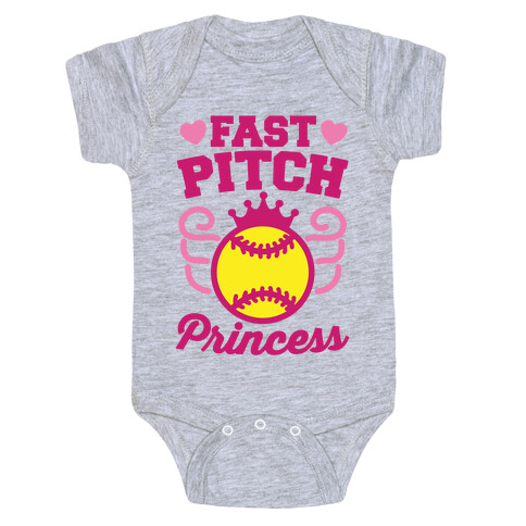 Fast Pitch Princess Baby One-Piece