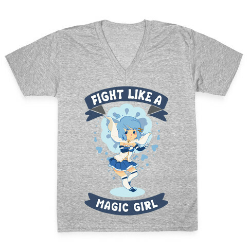Fight Like A Magic Girl Parody Sayaka V-Neck Tee Shirt