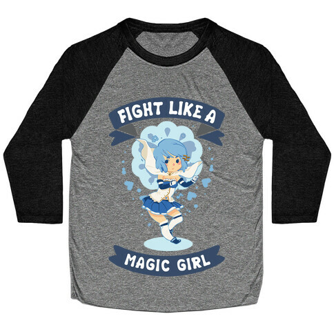 Fight Like A Magic Girl Parody Sayaka Baseball Tee