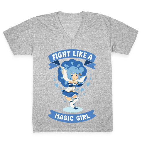 Fight Like A Magic Girl Sayaka Parody V-Neck Tee Shirt