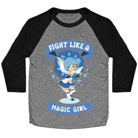 Fight Like A Magic Girl Sayaka Parody Baseball Tee