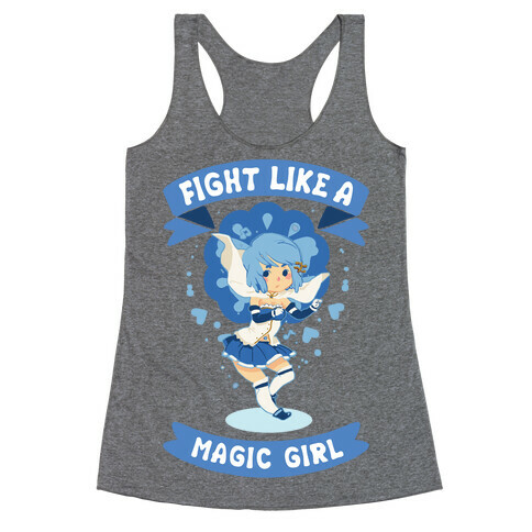 Fight Like A Magic Girl Sayaka Parody Racerback Tank Top