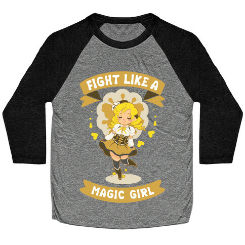 Fight Like A Magic Girl Mami Parody Baseball Tee