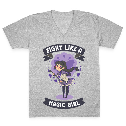 Fight Like A Magic Girl Parody Homura V-Neck Tee Shirt
