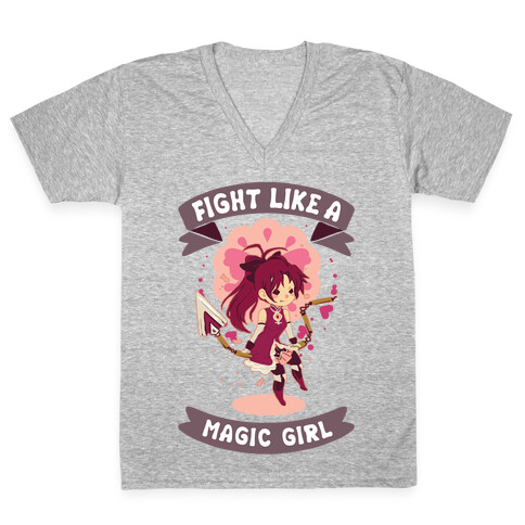 Fight Like A Magic Girl Kyoko V-Neck Tee Shirt